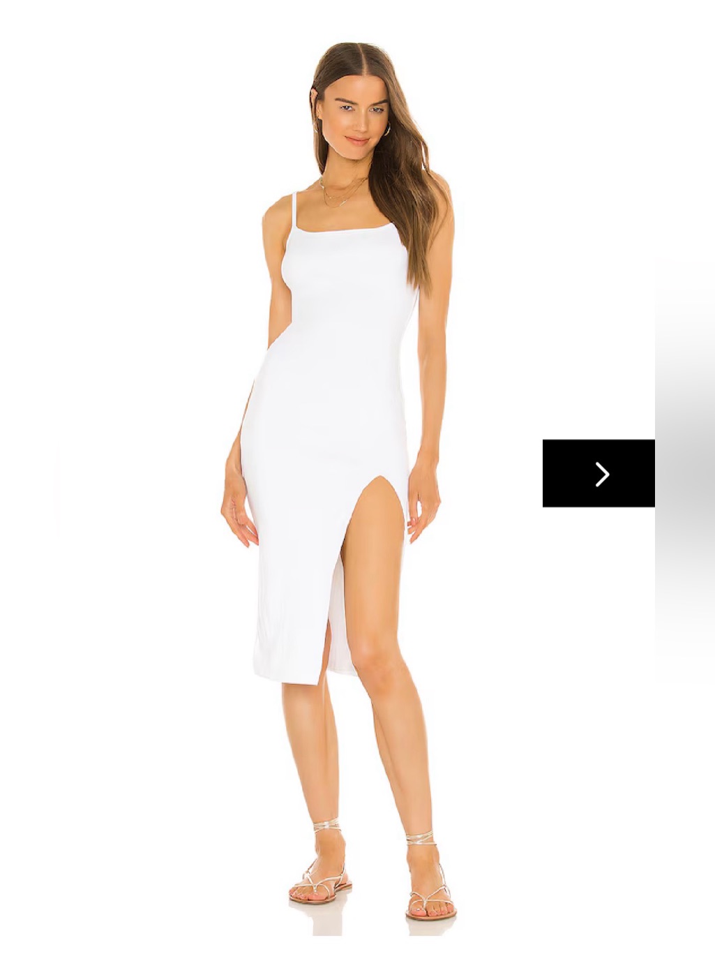 Superdown White Slit Midi Dress